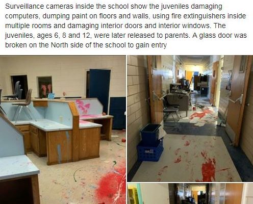 Kids (Aged 6, 8 & 12) Cause $50,000 In Damage To A School