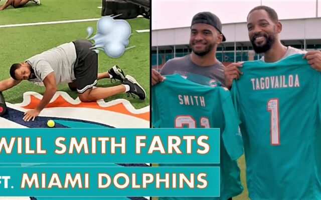 Will Smith accidentally ‘farts’ while working out with Miami Dolphins