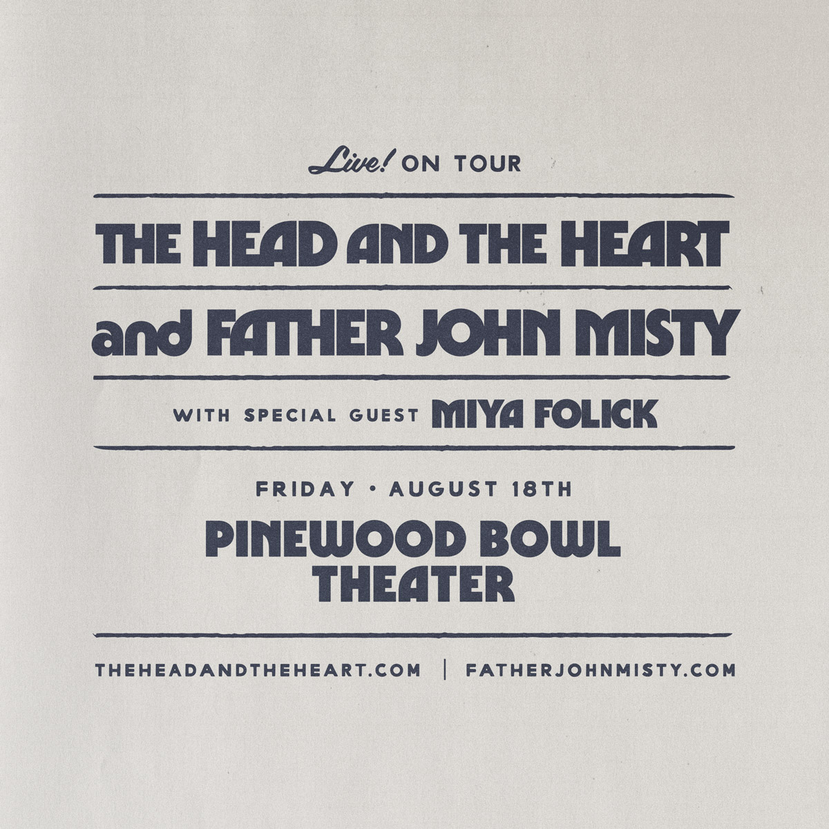 <h1 class="tribe-events-single-event-title">The Head and the Heart @ Pinewood Bowl</h1>